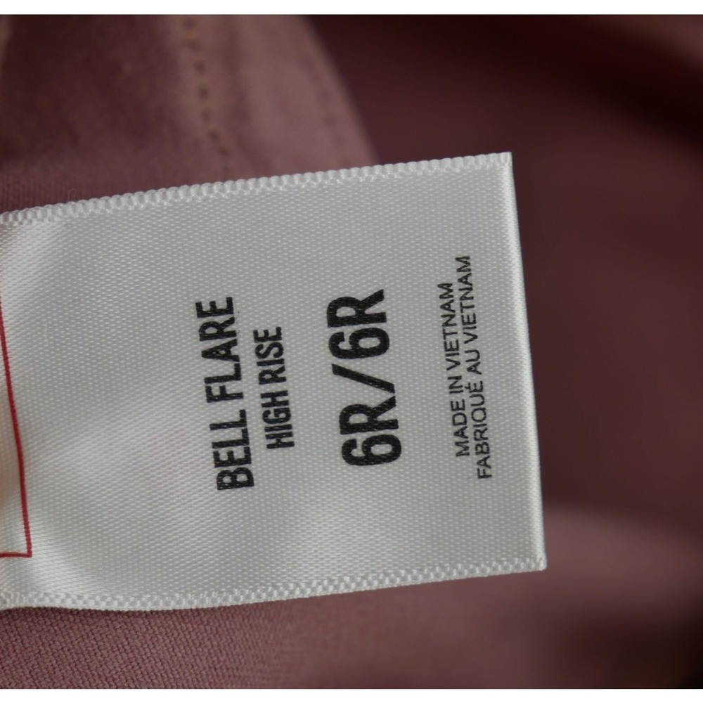 NWOT Express Bell Flare Mid Rise Belted Jeans Pink 6R - Picture 5 of 5